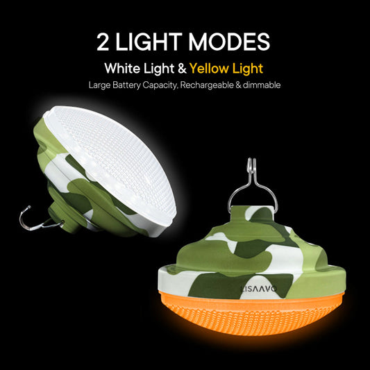 Rechargeable Dual Light Mode & Dimmable Round Camouflage Hanging Light: A Versatile Lighting Solution with Mosquito Repellent Function