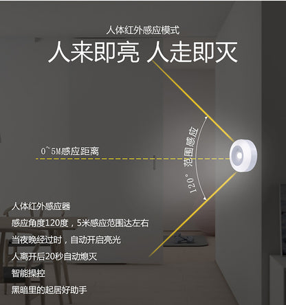 CSTT PIR Motion Sensor LED Night Light  For Kitchen Cabinet Wardrobe Lamp Staircase Wireless Closet Lamp