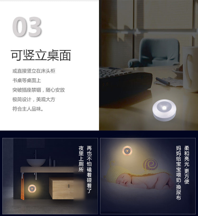 CSTT PIR Motion Sensor LED Night Light  For Kitchen Cabinet Wardrobe Lamp Staircase Wireless Closet Lamp